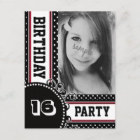 Black White Red Polka Dot Girl's Party Photo