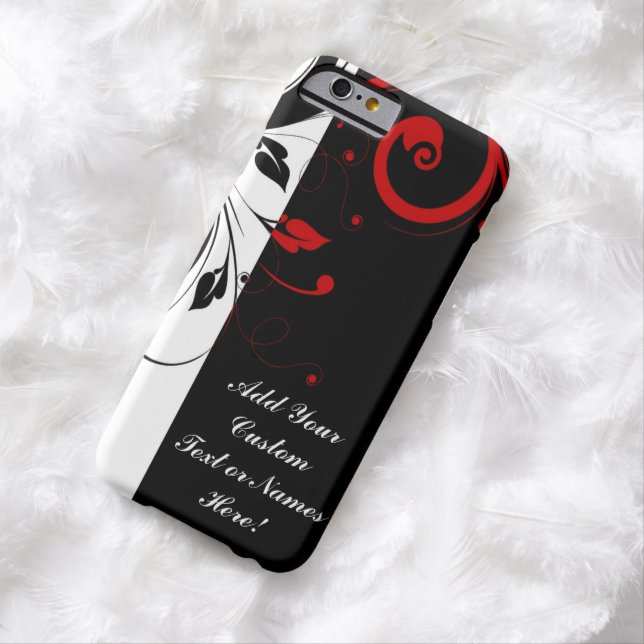 Black White Red Reverse Swirl Personalized Case-Mate iPhone Case (In Situ)