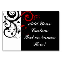 Black White Red Reverse Swirl Personalized