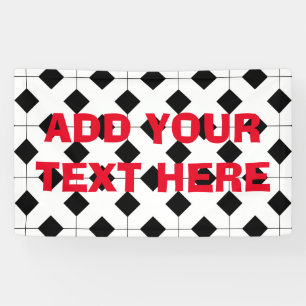 Black White Red Soccer Style Custom Banner