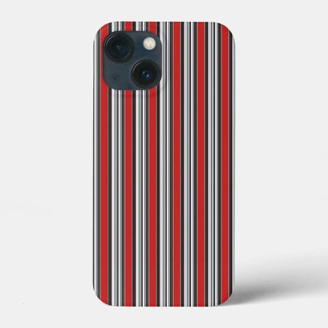 Black White Red Stripes Cool Simple Patterns Case-Mate iPhone Case (Back)