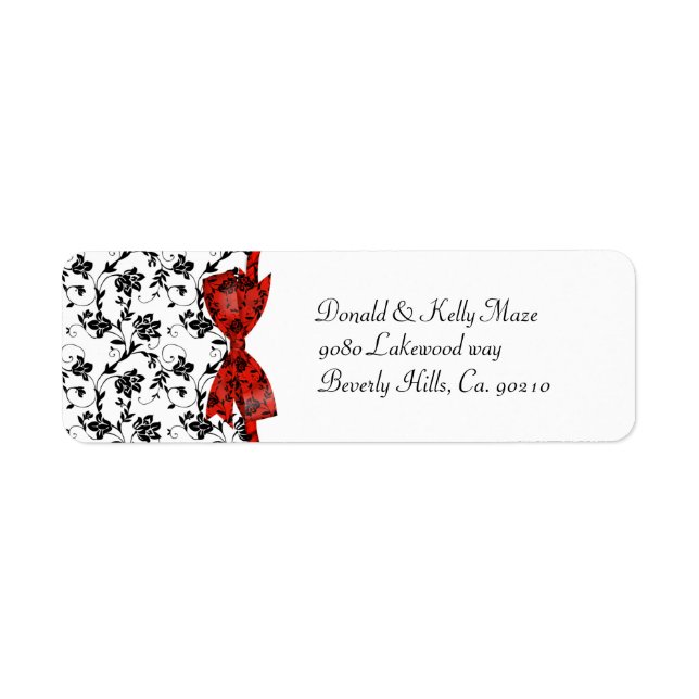 Black White & Red Wedding Satin Floral (Front)
