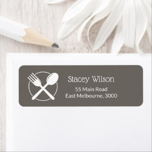 Black & White Restaurant Packaging Label