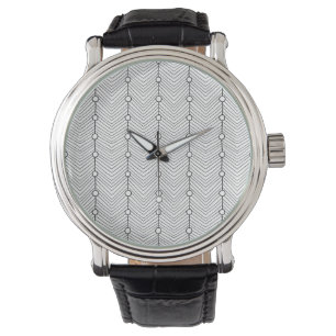 Black & White Retro Abstract Pattern Men's Watch