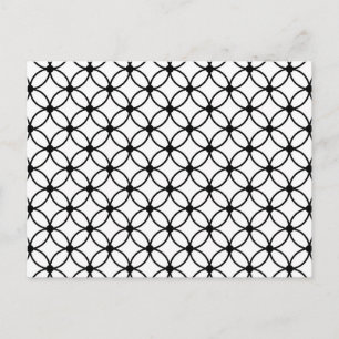 Black & White Retro Geometric Abstract Pattern Postcard