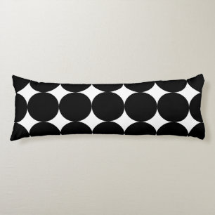 Black White Retro Geometric Circle Pattern Body Pillow