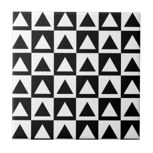 Black & White Retro Geometrics Tile