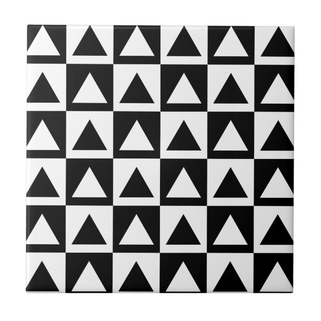 Black & White Retro Geometrics Tile (Front)