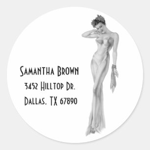 Black & White  Retro Glam Diva Address Labels