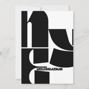 Black & White Retro New Year's Party Invitation