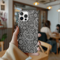 Black & White Retro Paisley Pattern