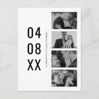 Black & White Retro Photo Bookmark Save the Date