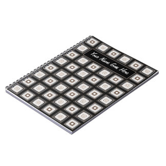 Black & White Retro Squares Notebook template