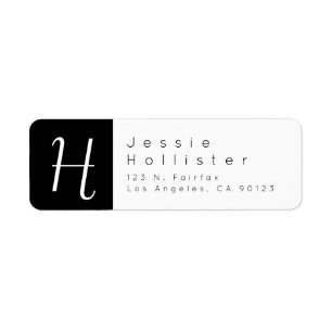 Black & White Return Address