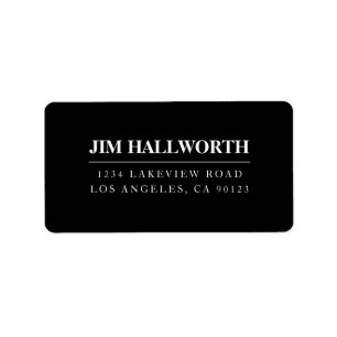 Black & White Return Address Label