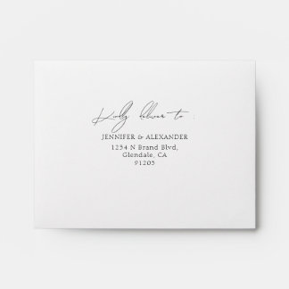 Black & White Return Address Wedding RSVP Envelope