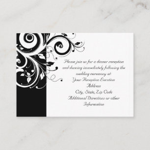Black + White Reverse Swirl Reception and Map Card