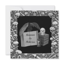 Black & White Romance Skull Spellbook Wedding