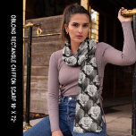 Black & White Rose Floral Pattern Long Rectangle Scarf<br><div class="desc">Black & White Rose Floral Pattern Long Rectangle Scarf. Using the filter tool,  the rose pattern is in shades of grey.</div>