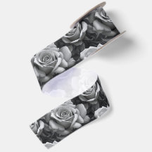 Black & White Rose Gift Ribbon