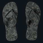 Black White Rose Gothic Wedding Flip-Flops Flip Flops<br><div class="desc">Our black and white floral rose gothic wedding flip-flop sandals are elegant with an abundance of dark floral motifs.  Great for a gothic style bride!</div>