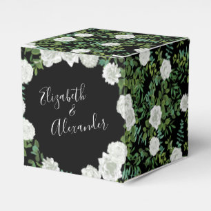 Black White Rose Wedding Elegant Modern Favor Box
