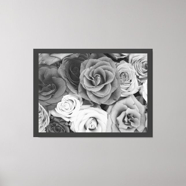 Black & White Roses Canvas Print (Front)