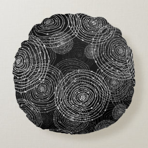 Black White: Round Shapes Seamless. Pillow