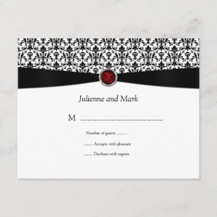 Black White Ruby Gemstone RSVP