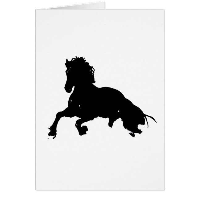 Black White Running Horse Silhouette (Front)