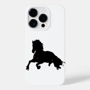 Black White Running Horse Silhouette Case-Mate iPhone 14 Pro Case