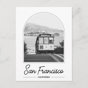 Black & White San Francisco Trolley Postcard