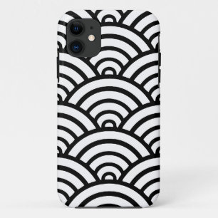 Black & White Scallop Pattern iPhone 11 Case