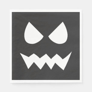 Black & White Scary Halloween Ghost Face  Napkin