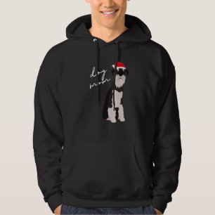 Black & White Schnauzer Dog Mom Christmas Hoodie