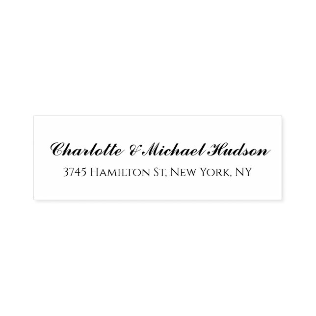 Black White Script Creative Trendy Elegant Family Self-inking Stamp (Design)