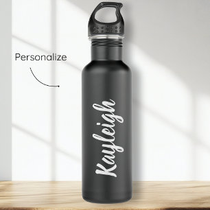 Black & White Script Custom Name 710 Ml Water Bottle