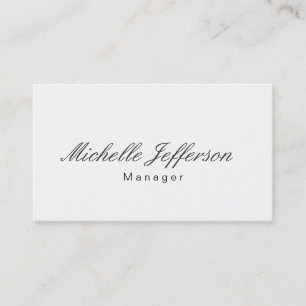 Black White Script Manager Business Card