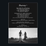 Black & White Script Photo Wedding Itinerary Program<br><div class="desc">A beautiful black and white calligraphy script design showcasing the couple's photo. A modern wedding couple photo design with simple minimalistic elements. An ideal wedding modern Itinerary program design for anyone who loves script calligraphy, black and white designs and photo picture wedding stationery. Matching wedding invitations and other stationery items...</div>