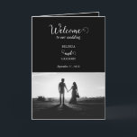 Black White Script Photo Wedding Order of Service Program<br><div class="desc">A beautiful black and white calligraphy script design showcasing the couple's photo. A modern wedding couple photo design with simple minimalistic elements. An ideal wedding modern order of service program design for anyone who loves script calligraphy, black and white designs and photo picture wedding stationery. Matching wedding invitations and other...</div>