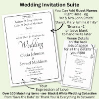 Black & White Script with Infinity Scroll Wedding