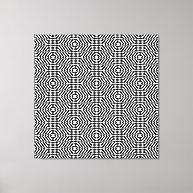 Black & White Seamless Pop Art-Optical Illusions Canvas Print (Front)