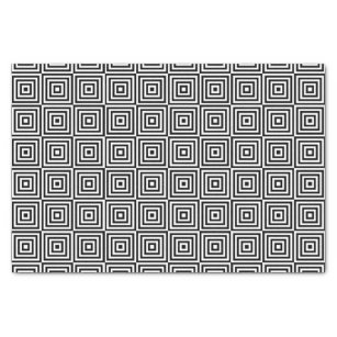 Black White Seventies Squares Illusion Pattern Tissue Paper