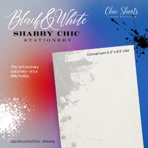 Black & White Shabby Chic Design Stationery