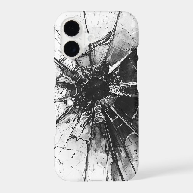 Black & White Shattered Glass iPhone 17 Case – Mod (Back)