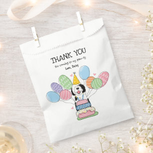 Black & White Sheepadoodle Birthday Party Favour Bag