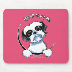 Black/White Shih Tzu IAAM Mouse Pad