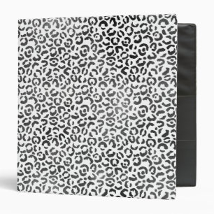 Black White Silver Leopard Print Binder