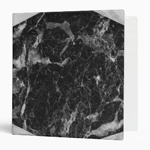 Black White & Silver Marble Modern Glam Trendy Binder