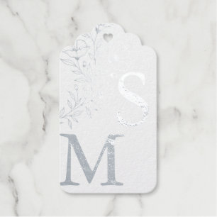 Black White Silver Wedding Favor Gift Tags